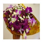 ORCHID,CRYSANTHEMUM,GREENERY FLOWER BOUQUET